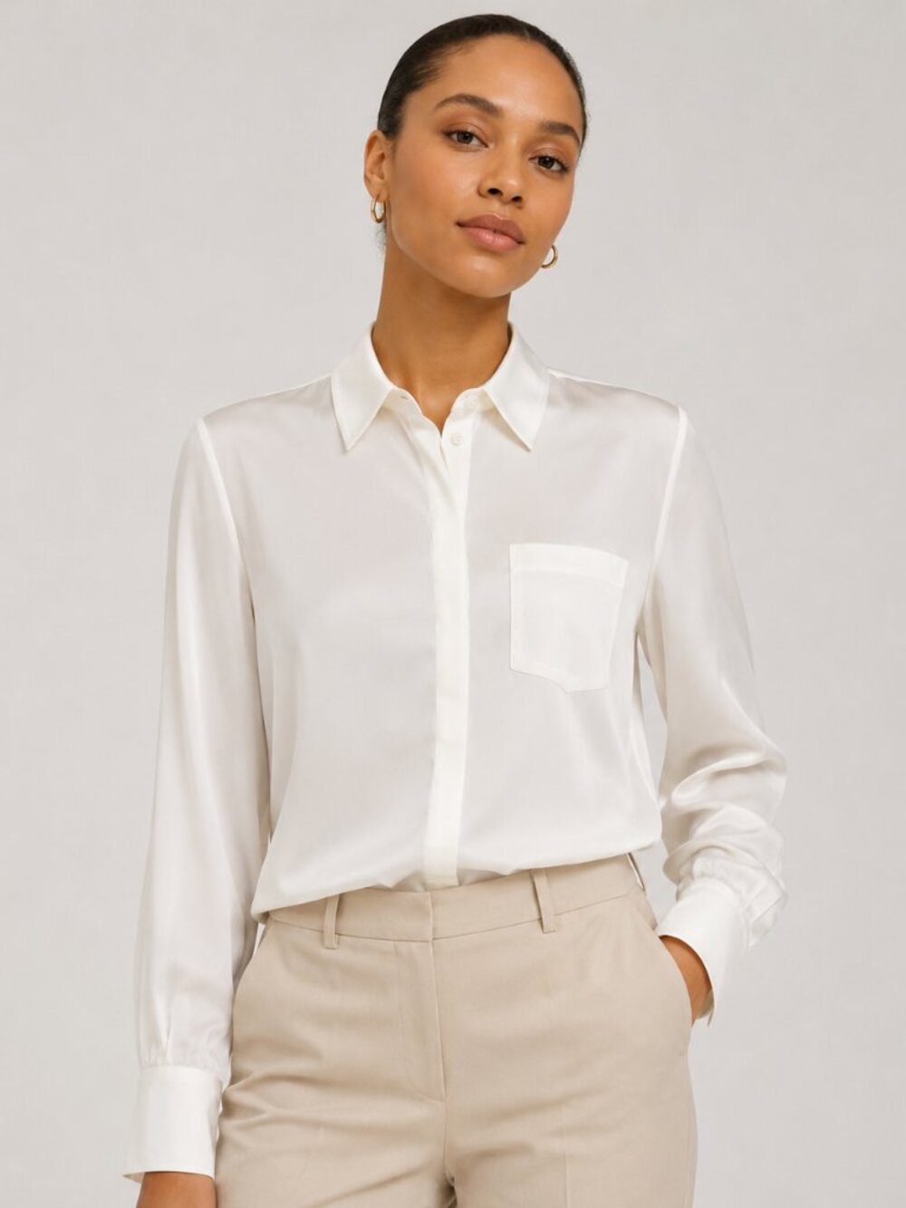 Dorothee Schumacher Womens White Modern Flow Blouse  Size 5  NEW